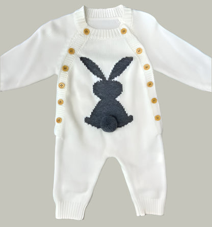 Adorable Knitted Bunny Onesie For Baby Boys & Girls