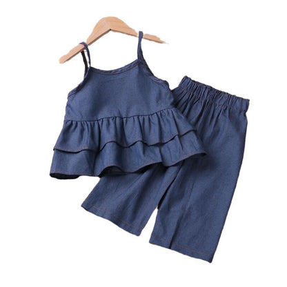 Ruffle Cami Denim Set