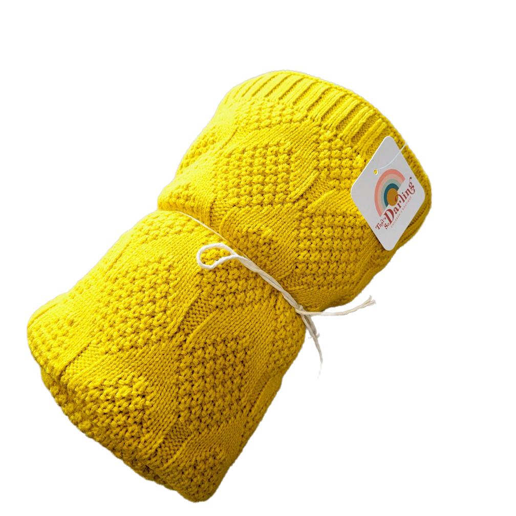 Mustard Knit Blanket