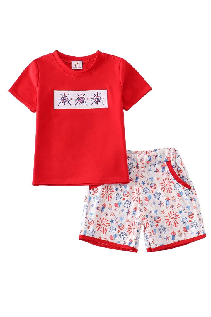 Fireworks 2pc Embroidered set