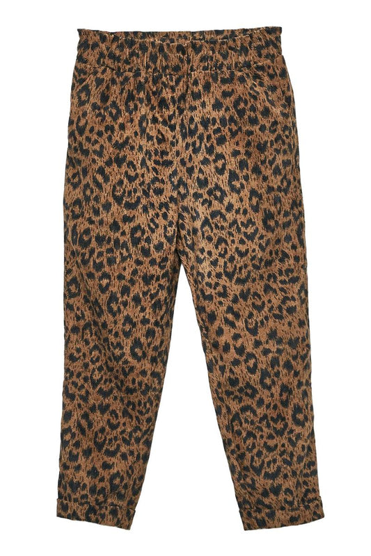 Animal Print Paperbag Corduroy Pants