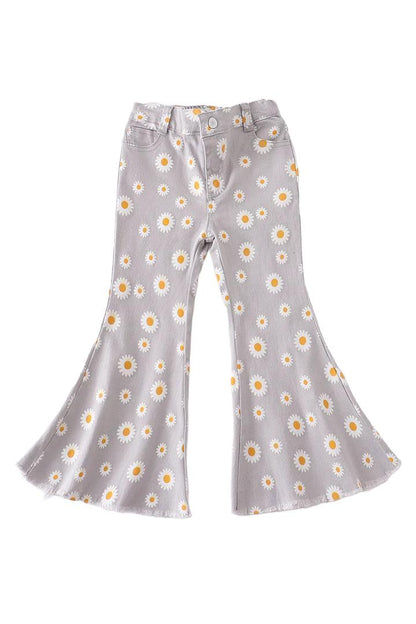 Grey Daisy Bell Bottoms