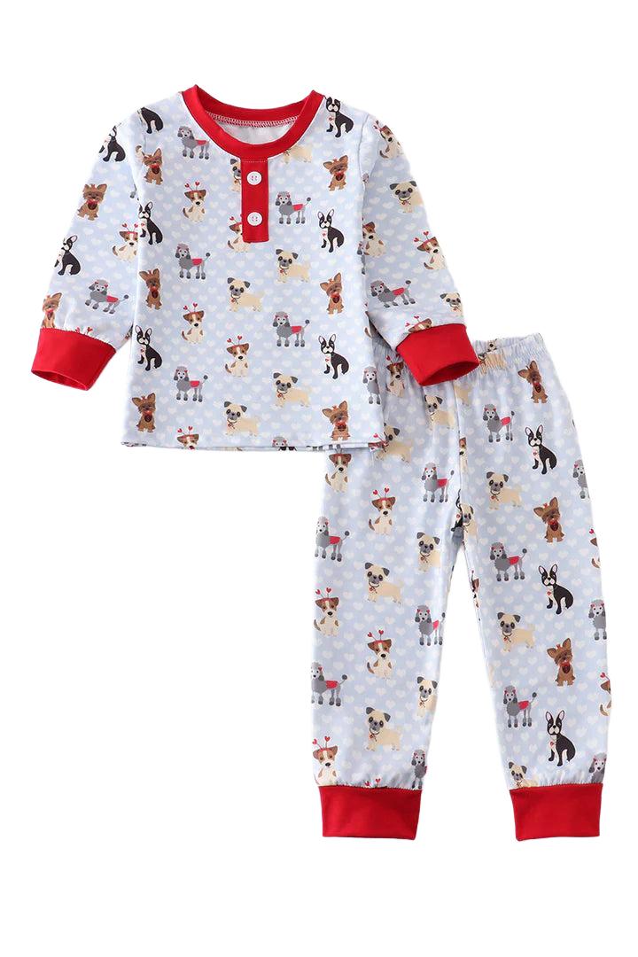 Blue Puppy Love Jammie Set