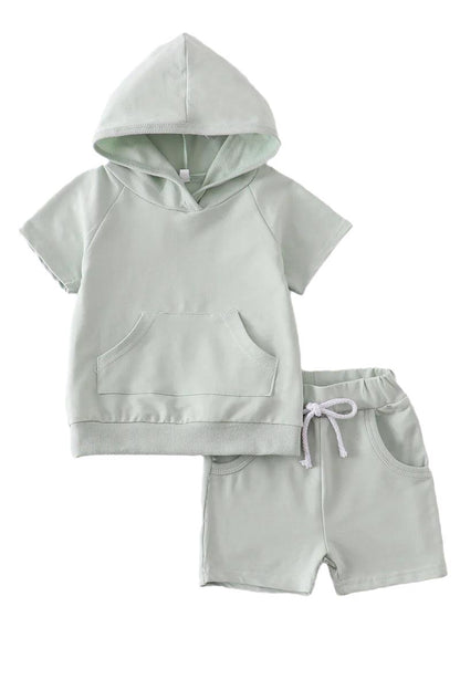 Green Pocket Hoodie Set