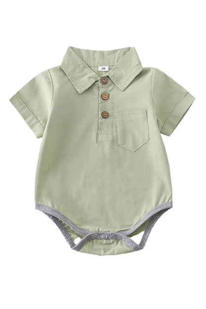 Button-Down Pocket Baby Romper